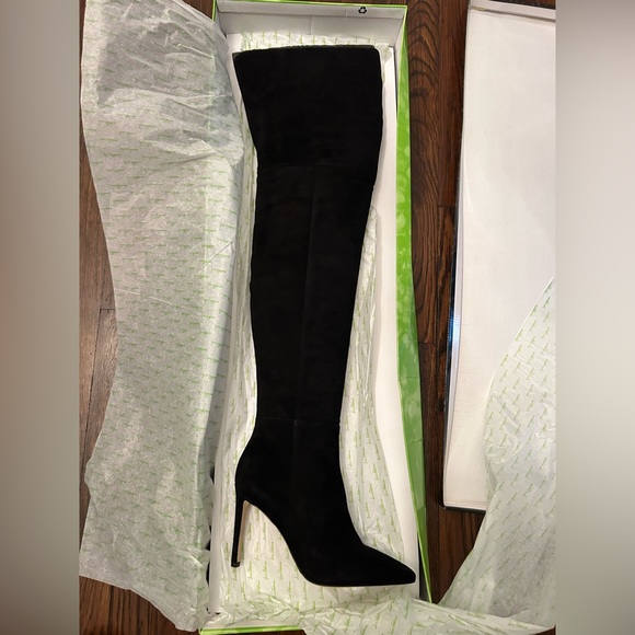 Sam Edelman over the knee black suede boots, size 7 - Picture 2 of 5